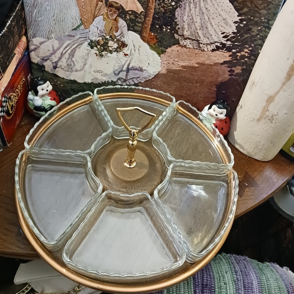 ๐บ๐ฒU.S.A. Vintage 1960 Westwood Serving ๐ฑ๐ค Dish 6 Fluted Edge Glass,Rotating! - Picture 4 of 16